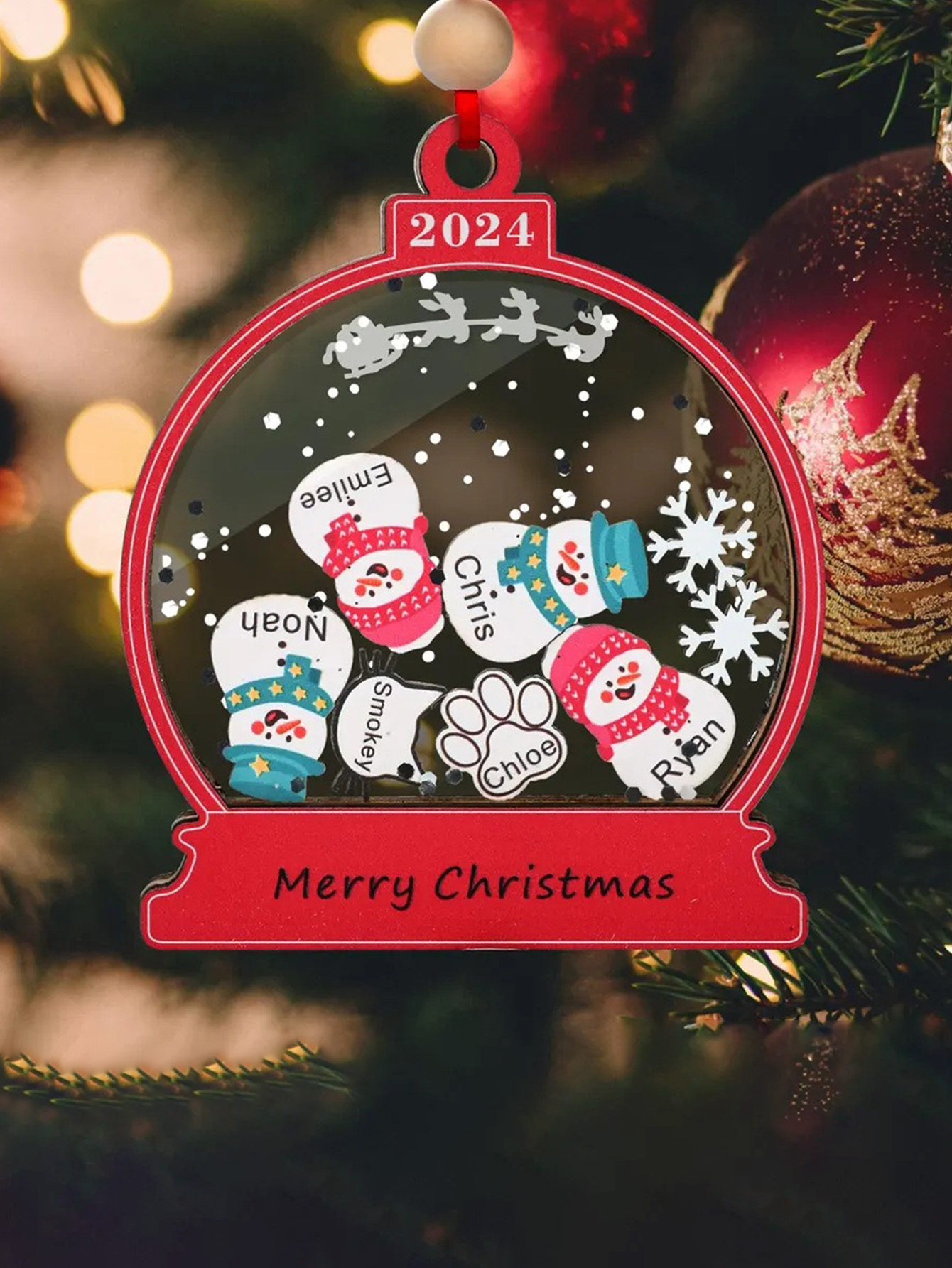 Customized wooden Christmas snowman rocking music doorplate decoration